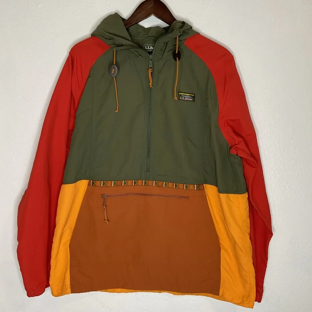 L.L. Bean Mountain Classic Multi-Color Hooded Anorak - Picture 3 of 16